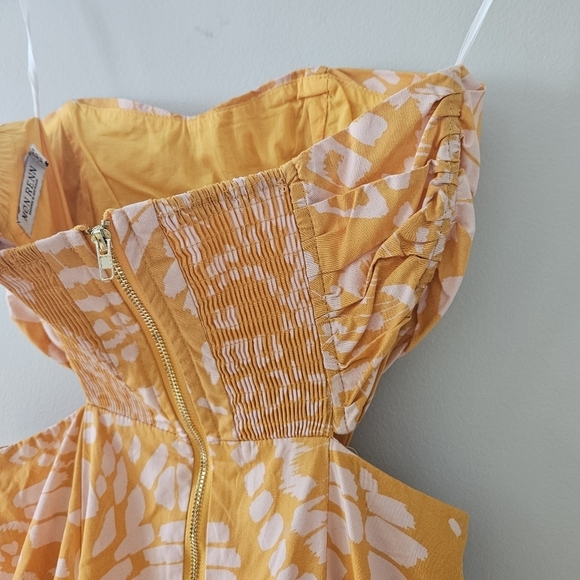 Anthropolgie Mon Renn Orange Monarch Cut Out Strapless Maxi Dress - Picture 8 of 10